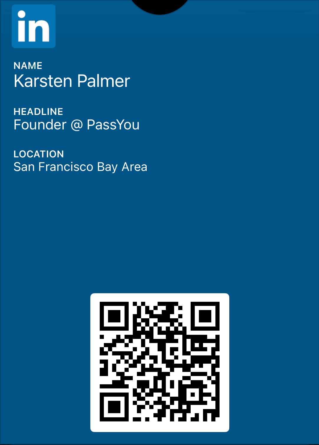 LinkedIn Apple Wallet pass example